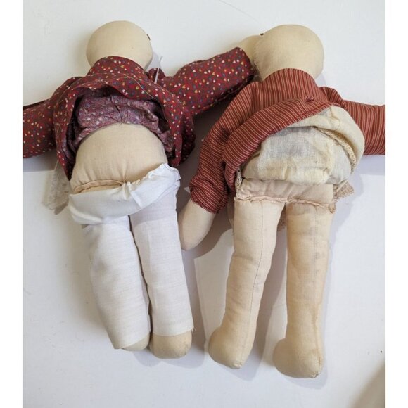vintage Folk Art Dorothy Rag Doll Handmade Primitive Doll Embroidered lot of 2 1 - Picture 4 of 8